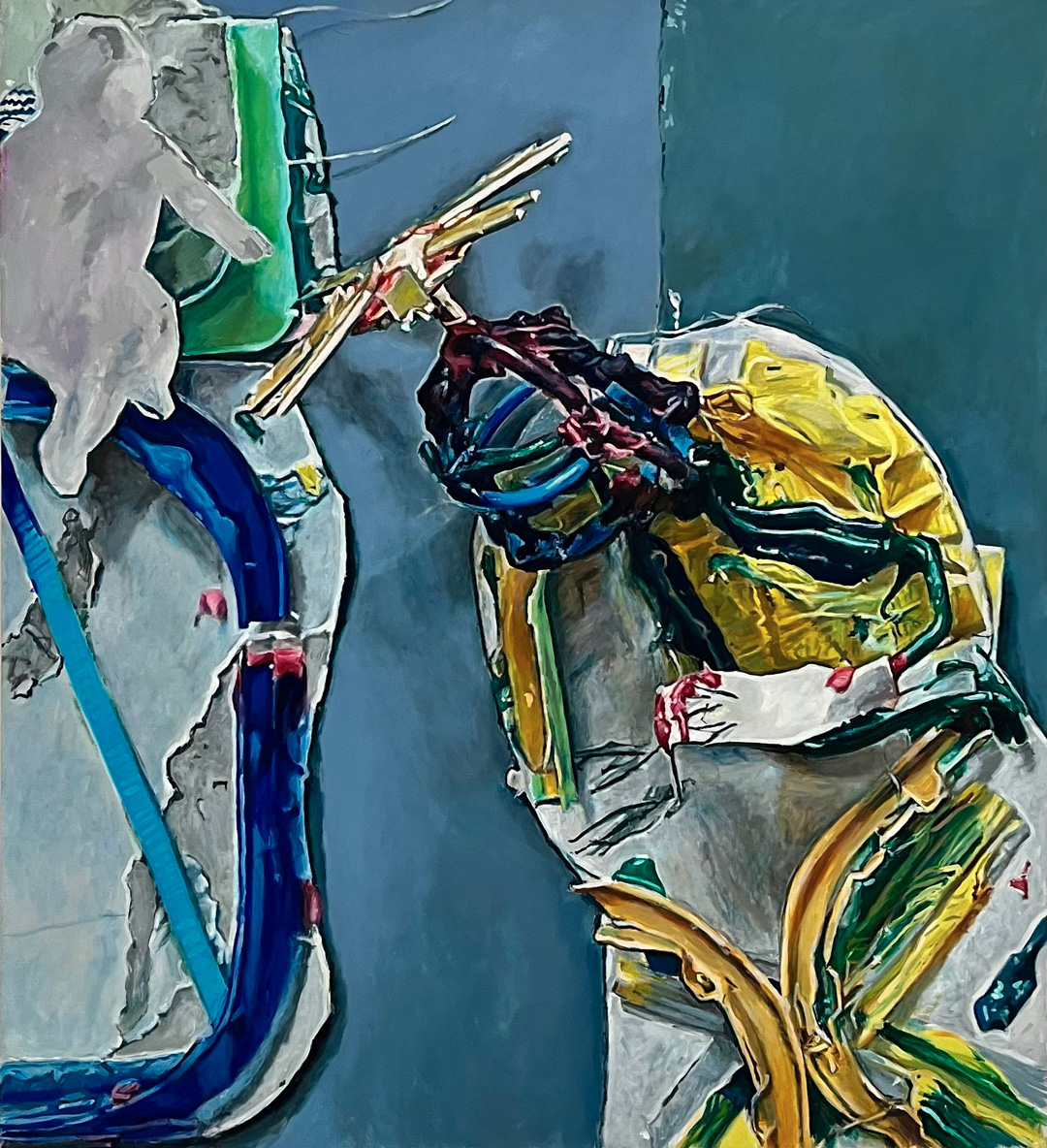 Madona s neznámou světicí, Ivan Kolman, olej na plátně