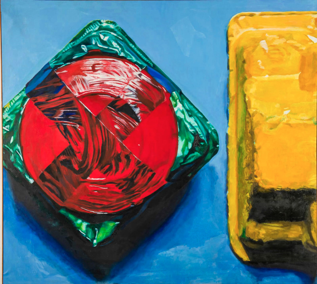 Zátiší s jablkem, Ivan Kolman, olej na plátně